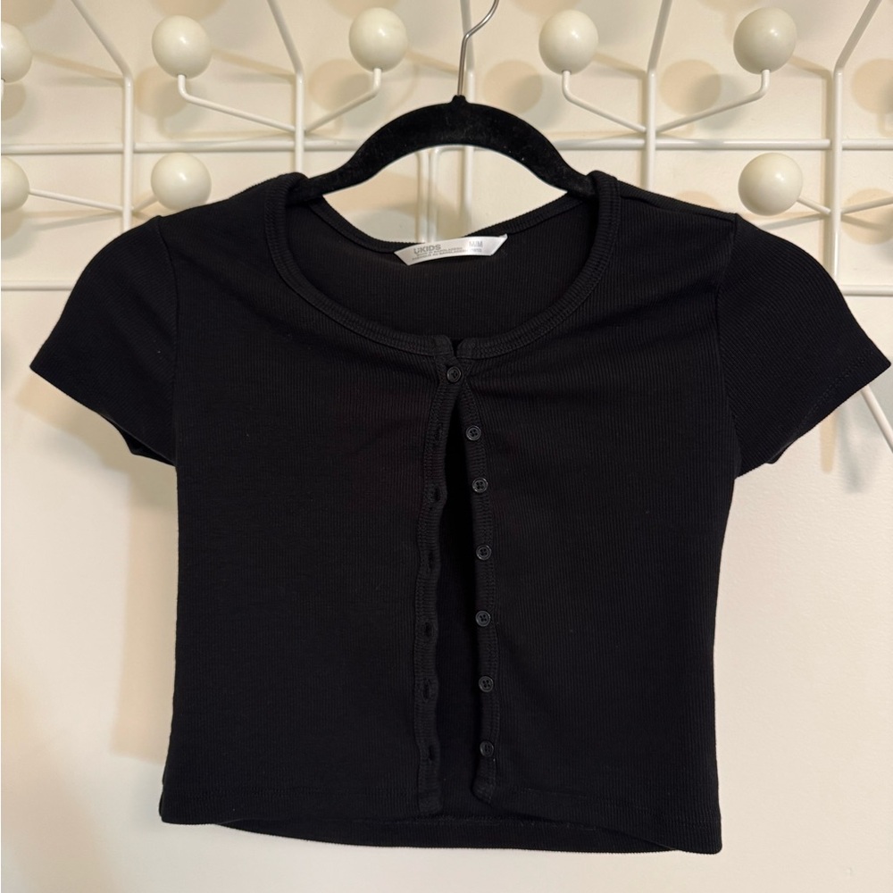 Stitches Black Polo UKIDS top